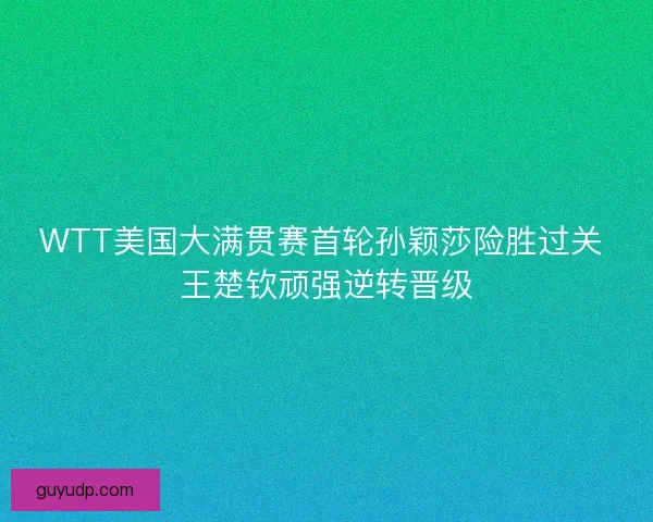 WTT美国大满贯赛首轮孙颖莎险胜过关 王楚钦顽强逆转晋级