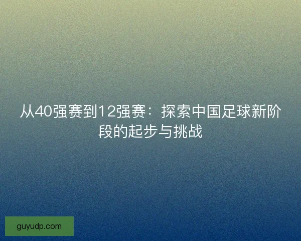 从40强赛到12强赛：探索中国足球新阶段的起步与挑战